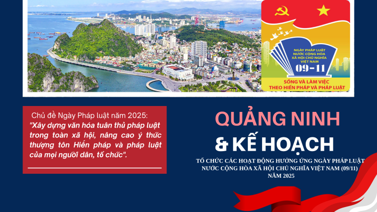 Chu de Ngay Phap luat nam 2025 Xay dung van hoa tuan thu phap luat trong toan xa hoi nang cao y thuc thuong ton Hien phap va phap luat cua moi nguoi dan to chuc. 1 768x432 1