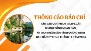 Van ban quy pham phap luat do Hoi dong nhan dan Uy ban nhan dan tinh Quang Ninh ban hanh trong thang 11 nam 2025